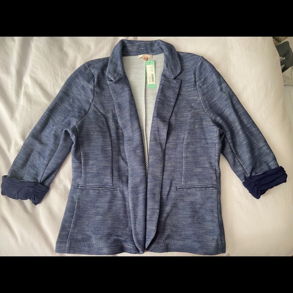 Navy Asa Knit Blazer